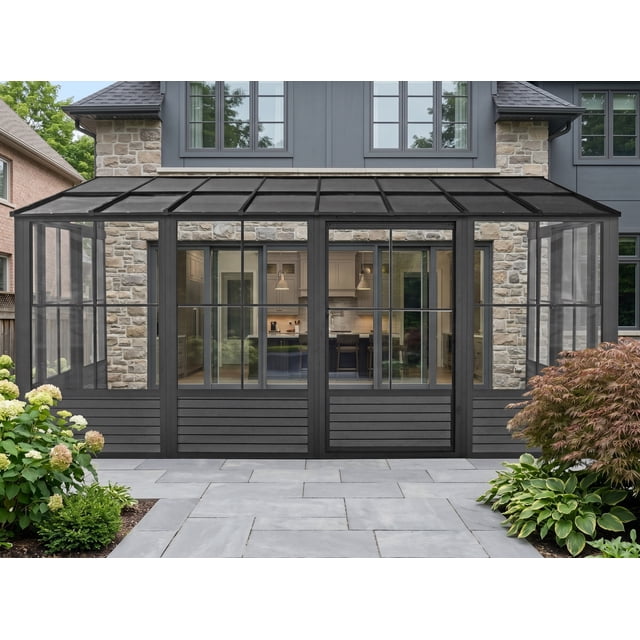 Gazebo Penguin Florence Solarium Mural 10 Pi x 16 Pi Toit En Polycarbonate Noir