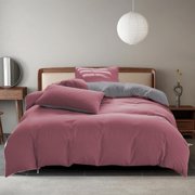 Feltree Ins Full Solid Color Washed Piece Set Seasons Bedsheet and Duvet Cover 1.8m Bedsheet Set Four Piece Duvet Cover 180 220cm 1 Beds