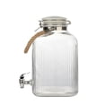 thumbnail image 3 of Hometrends Clear  Ribbed  Glass  Beverage Dispenser, 2 galllon,1 piece, 3 of 7