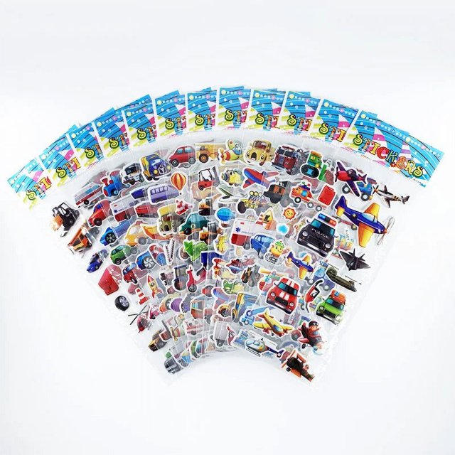 12 Sheets/Set Dinosaur Series Cartoon Stickers For Child Notebook Skateboard DIY Waterproof Cute Sticker Toy Boys Gift Vehicle 1