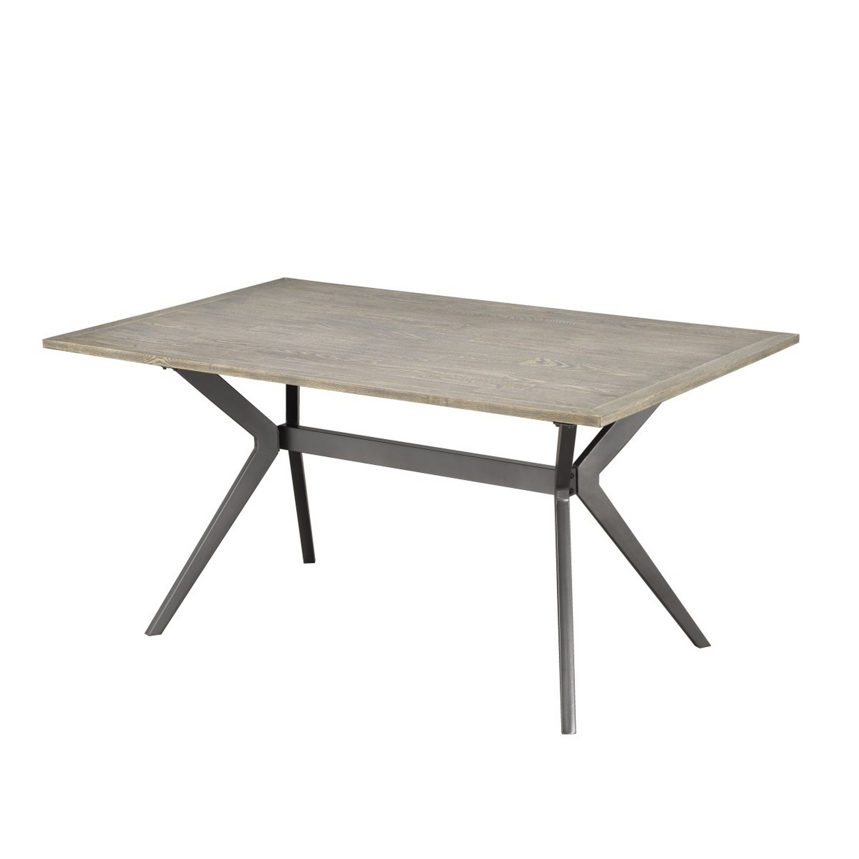 Table à manger Brassex Celine fini chêne rustique avec base en métal pour cuisine et salle à manger