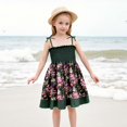 thumbnail image 2 of Robes pour Filles Robe à Bretelles à Imprimé Floral pour Bébés Filles Design Estival Léger avec Liens Ajustables pour Tenue Décontractée et Plage, 2 of 4