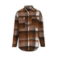 thumbnail image 3 of Yuyuzo Plaid Flannel Shirts for Women Oversized Long Sleeve Shacket Jacket Button down Blouse Tops, 3 of 6