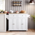 thumbnail image 4 of GloryStar Large Kitchen Island, 43" Storage Cart with Wheels, 2 Drawers, 4 Cabinet Doors, Spice and Wine Racks, 4 of 9