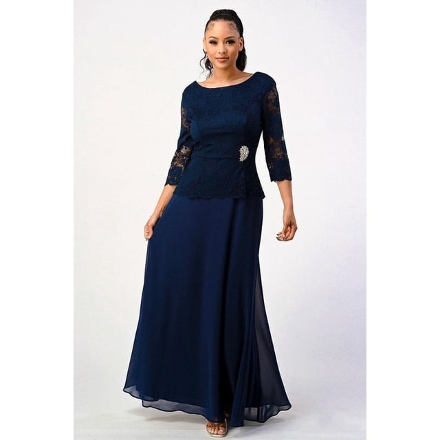 Robe de Mère de la Mariée à Manches 3/4