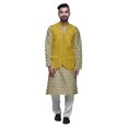 thumbnail image 1 of Atasi Ensemble Kurta Pyjama Imprimé Veste Col Mandarin Chemise Ethnique Traditionnelle, 1 of 5