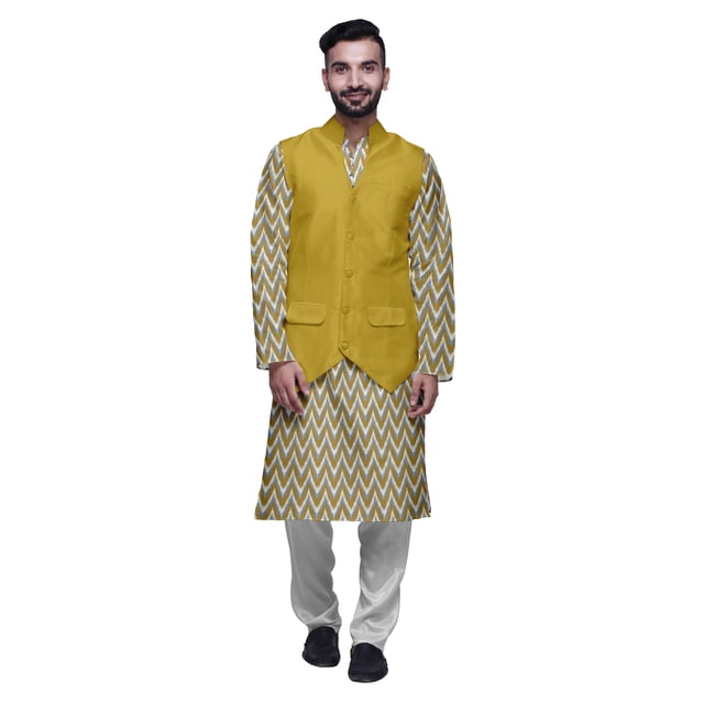 Atasi Ensemble Kurta Pyjama Imprimé Veste Col Mandarin Chemise Ethnique Traditionnelle