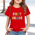 thumbnail image 2 of LIJCC Garçons Filles Premier Jour de Première Année Rentrée des Classes T-Shirt en Coton T-Shirt à Manches Courtes Haut T-Shirt à Imprimé Lettres Haut de Rentrée, 2 of 5
