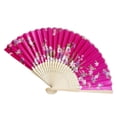 thumbnail image 2 of VogueV Ladies Satin Folding Fan - Elegant Handheld Cooling Accessory M, 2 of 3
