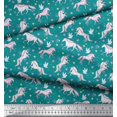 thumbnail image 2 of Soimoi Moss Georgette Fabric Dot,Star & Unicorn Animal Print Fabric by the Yard 42 Inch Wide, 2 of 3