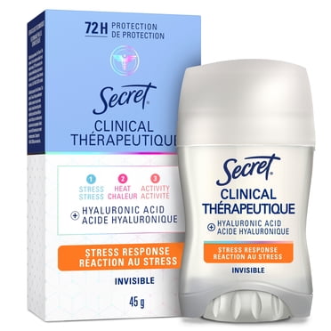 Secret Deodorant and Antiperspirant Women Clinical Strength Invisible Solid, Stress Response, 45 g