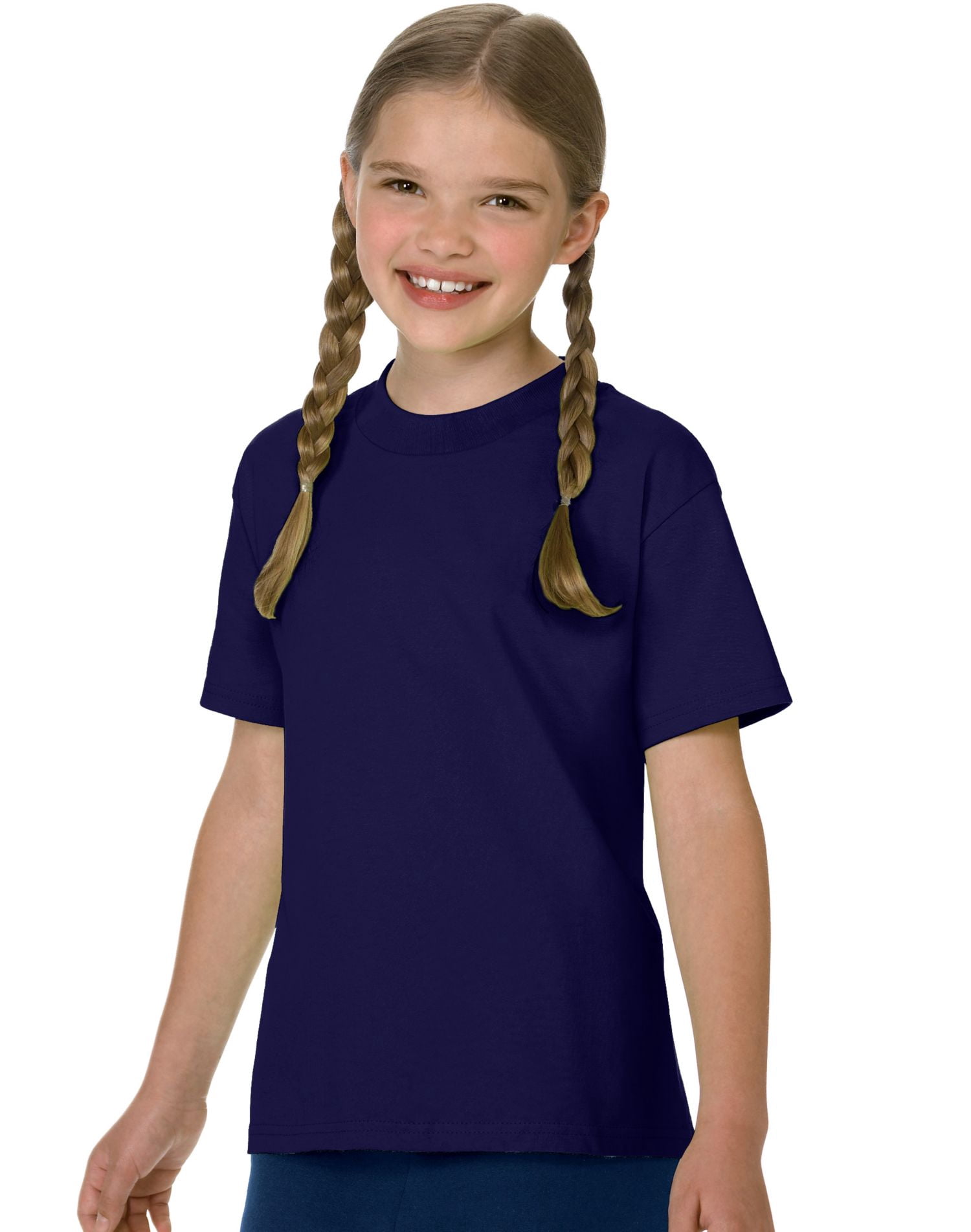 Hanes Authentic TAGLESS Kid`s Cotton T-Shirt, M, Deep Navy