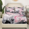 thumbnail image 3 of Marble Bed Sheets Set Stone Pattern Sheet Set Retro Artwork Style Sheets Watercolor Marbling Texture Top Sheet Queen Size With 2 Pillow Cases, 3 of 7