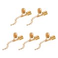 thumbnail image 1 of Unique Bargains 10Sets 9mm Leather Cord End Caps with Lobster Clasps & Extender Chain for DIY, Light Golden, 1 of 7
