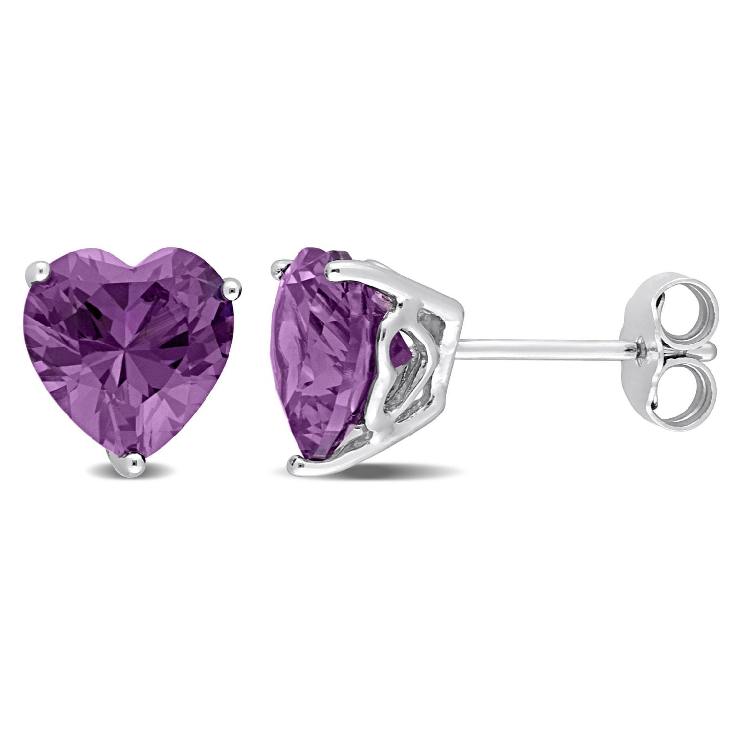Boucles d'oreilles Miabella à Solitaire Cœur Alexandrite Simulé en Argent Sterling