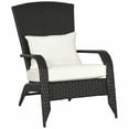 thumbnail image 1 of Outsunny Chaise Adirondack en Rotin Chaise de Foyer en Osier avec Coussin Crème, 1 of 10
