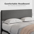 thumbnail image 4 of Lit Plateforme Moderne et Simple avec Tête et Pied de Lit Rembourrés en Lin, Cadre de Lit à Lattes en Acier Robuste Format Double Base de Matelas/espace Suffisant pour le Rangement/aucun Sommier Requis, 4 of 9