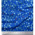 thumbnail image 1 of Soimoi Poly Georgette Fabric Santa Cap,Gift Box & Bell Christmas Print Sewing Fabric Yard 52 Inch Wide, 1 of 1