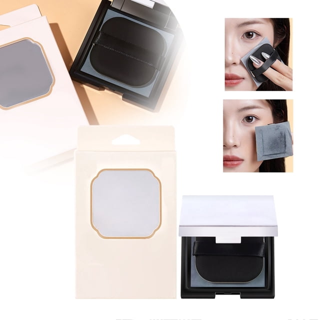 Oleegame 1PC 100pcs Oil Blotting Sheets For Face Paper Portable Oil Absorption Paper With Portable Case Makeup Puff For Oil Skin Does Not Take Off Makeup And Makeup Hol Gray