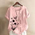 thumbnail image 3 of Birdeem Womens Summer Casual Round Neck Short Sleeve Printing Loose Shirt Tops, 3 of 3