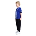 thumbnail image 2 of Toptie 2 Pack Kids Baseball Jersey Boy's Button Down Sport T Shirts Tops-Blue Red-4T, 2 of 6