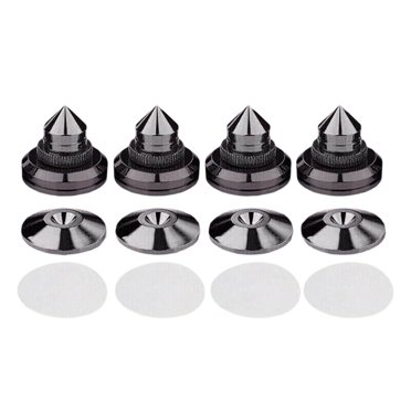 pitrice 4PCS Speakers Stand Spikes Stand turntable mat speaker Loudspeaker floor Shockproof floor speaker Box Nails Pads Alloy Black