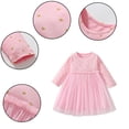 thumbnail image 1 of LYMAYTER Robe Décontractée pour Filles, Robe à Enfiler de Couleur Unie pour Tout-Petits, Printemps Automne, Jolies Robes de Princesse 2-7 Ans, 1 of 8