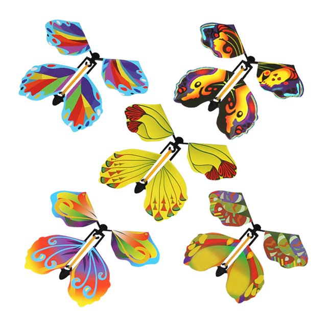 Abbracc 5 Pcs Jouet à Élastiques Fées Papillon Volant Jouets à Remonter