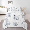 thumbnail image 1 of Polar Bear Comforter Sets Twin Size,Arctic Animal Bedding Set,Cartoon Polar Bear Down Comforter,Love Heart Bed Set, 1 of 7