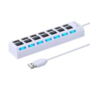 Usb Hub for Laptop Hi-Speed 4 Port Usb 2.0 Multi Hub Splitter Expansion Independent Switching with Work Indicator for Desktop Pc Laptop Adapter Usb Port Hub