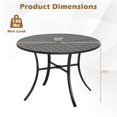 thumbnail image 3 of Gymax Patio Dining Table 42.5'' Round Metal Slat Table w/ Umbrella Hole Outdoor, 3 of 9