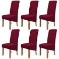 thumbnail image 1 of Large Size High Back Thicker Plush Dining Chair Covers Set of 6, Elastic Kitchen Chair Slipcovers Removable Nonslip for Hotel Dining Room Ceremony Banquet Wedding Party, 1 of 11