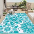 thumbnail image 1 of LOKHOM Outdoor Rug for Patio 5x8 ft Reversible Plastic Straw Patio Camping Rug, Floral Waterproof RV Mat for Camper Indoor Outdoor Carpet f, 1 of 8