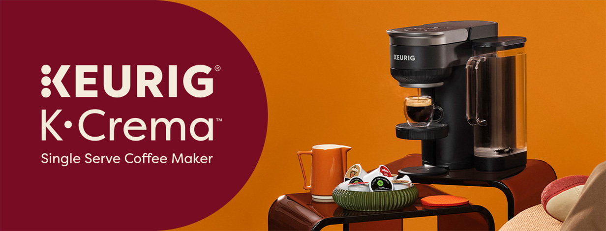Keurig K-Crema Single Serve Coffee Maker.