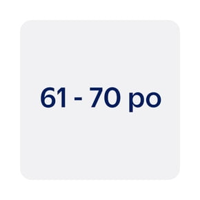 61 po à 70 po