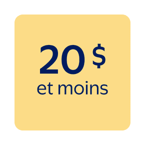 20 $ et moins