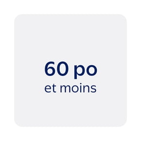 60 po et moins