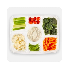 Vegetable tray with dip for party trays