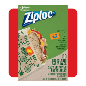 Sacs papier recyclables Ziploc 50 unités rollback