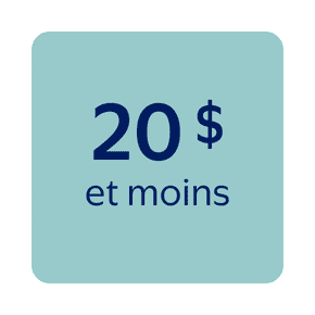 20 $ et moins