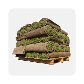 Shop pallet of rolled sod grass
