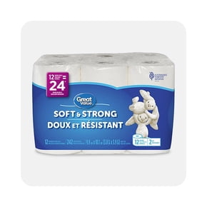 Great Value bathroom tissue 12 rolls equals 24