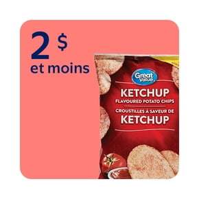 Croustilles à saveur de ketchup 2 $ et moins