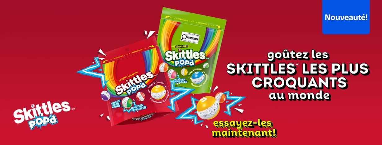 Nouveauté! goûtez les SKITTLES LES PLUS CROQUANTS au monde essayez-les maintenant!