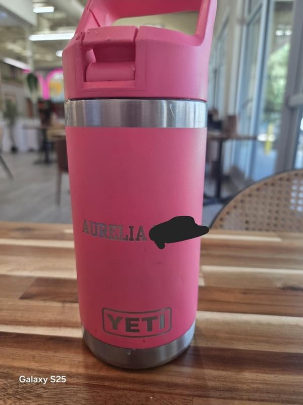 YETI Rambler Jr. 12 oz Kids Bottle, with Straw Cap, Harbor Pink
