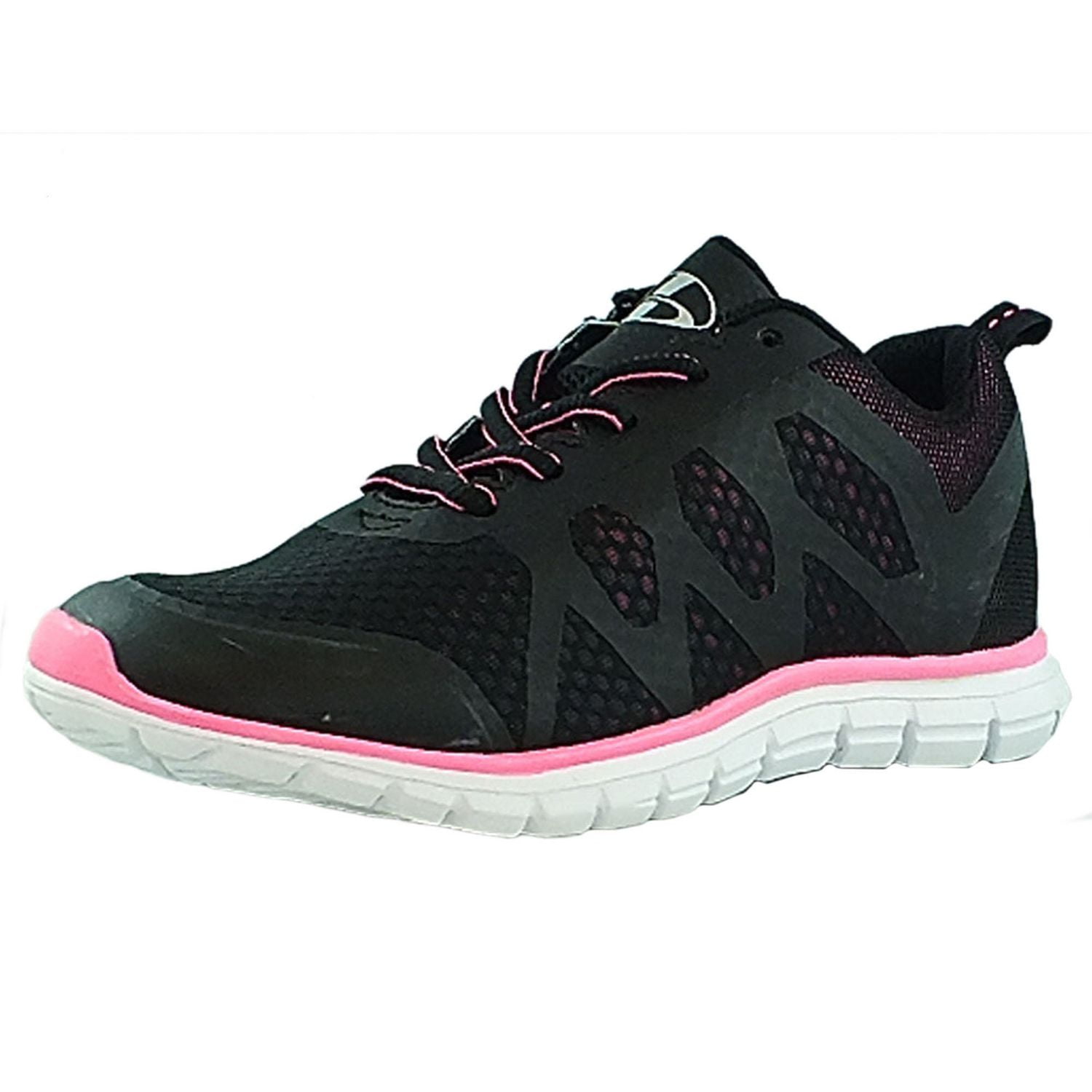 Mirak Girls Leather//Synthetic Lace Up//Touch Fastening Back To School Shoes Black
