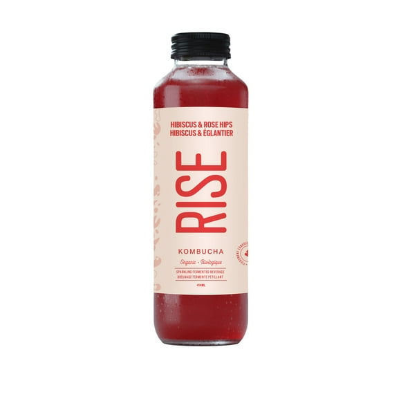 RISE Kombucha Hibiscus & Rosehips, 414mL