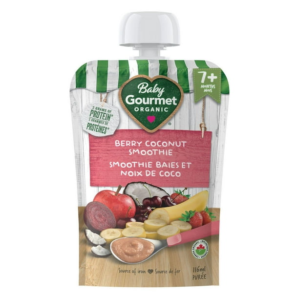 Purée biologique smoothie baies et noix de coco de Baby Gourmet Purée - 116 mL