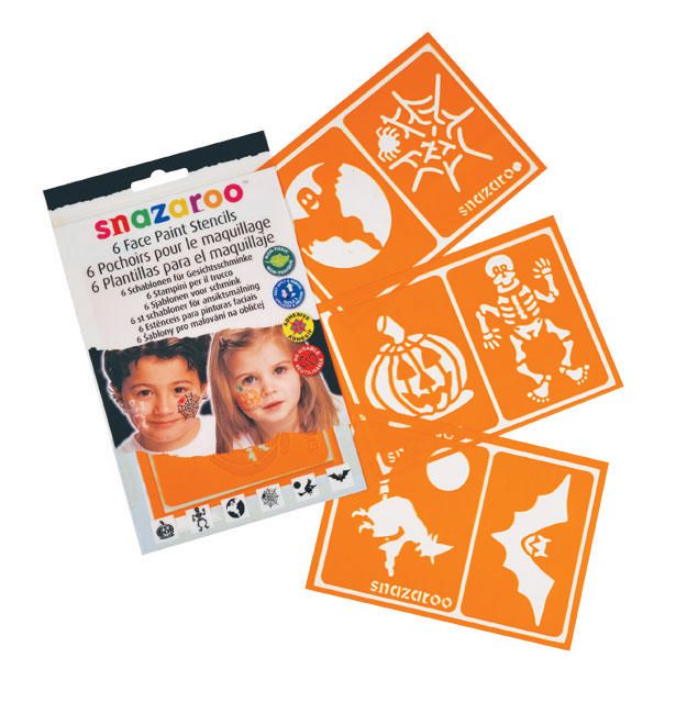 Snazaroo Set of 6 Face Paint Stencils - Halloween 