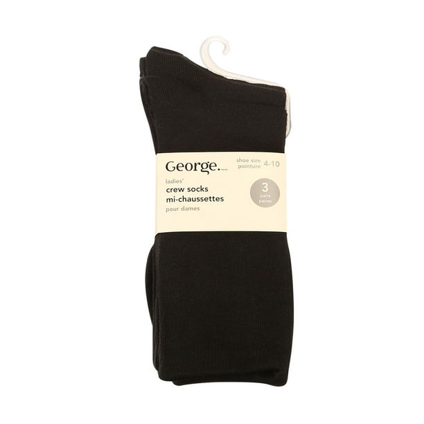 Mi-chaussettes George pour femmes en paq. de 3 paires Pointures 4-10